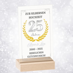 Wedding gift silver wedding - personalized acrylic plaque for the silver wedding - gift idea for 25 years of marriage & anniversary