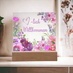 Herzlich Willkommen Schild aus Acryl | Türschild personalisiert | Willkommensschild Hochzeit | Einweihungsgeschenk Haus | Willkommensschild