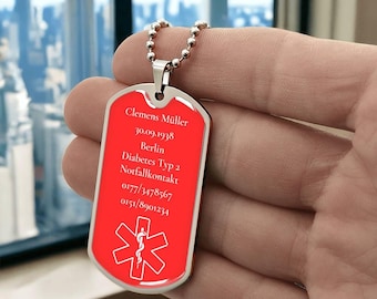 Bracciale Con Simbolo Medico Rosso In Acciaio Inox – Catena A Maglie Cuore Regolabile, Allarme Di Emergenza, Gioiello Donna - 4