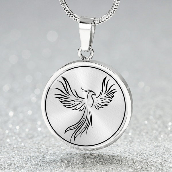 Phoenix Kette Damen Weihnachten Geschenk Idee, Phoenix Schmuck zierliche Halskette, Phönix Anhänger Halskette mit Gravur, Phönix Bedeutung