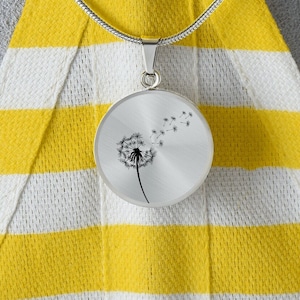 Pusteblume Mutter Tochter Halskette mit Gravur // Pusteblume Kette Silber // Anhänger Gravur Pusteblume // Mutter Tochter Kette Löwenzahn
