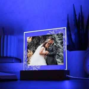 Hochzeitstag Geschenk Lampe mit Foto, Verlobungsgeschenk Acrylglas personalisiert, Hochzeitsgeschenk Foto Paar Geschenke, Nachtlicht Foto