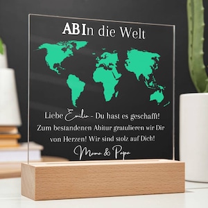 Geschenke zum Schulabschluss LED Lampe Geschenk Abi 2025, Abitur Geschenk Acrylglasbilder & Geldgeschenkverpackung für Geldgeschenke