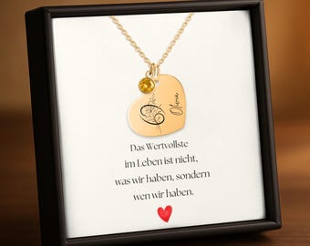 Personalized Cancer Zodiac Necklace – Necklace with Name, Birthstone & Engraving – Special Birthday Gift, Silver, Rose Gold, Gold