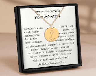 Enkeltochter Kette Von Oma Und Opa, Geschenk Für Enkeltochter Von Oma Und Opa, Halskette An Enkelin, Abschluss Geschenk Enkeltochter