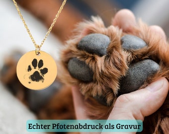 Echter Hund oder Katze Pfotenabdruck Halskette, personalisiertes Geschenk für sie, Tierliebhaber, Hundehalskette, Weihnachtsgeschenk
