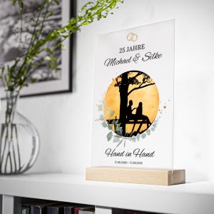 Wedding gift silver wedding - personalized acrylic plaque for the silver wedding - gift idea for 25 years of marriage & anniversary