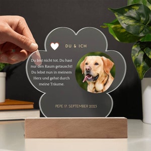 Unvergängliches Haustier Andenken, Trauerspruch Hund, personalisiert für Hundefreund, Haustier Bild Andenken, Geschenk für Hundebesitzer
