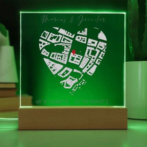 Hochzeitsgeschenk personalisiert | Pärchen Geschenk Hochzeit Jahrestag Verlobung Hochzeitstag | Koordinaten Bild Druck auf Acryl