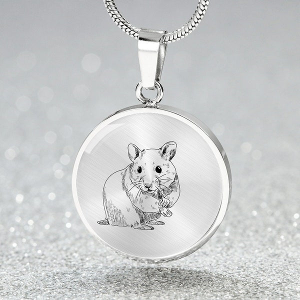 Necklace with engraving hamster pendant for Mother's Day / mom gift idea / which animal is right for me - small pets / hamster jewelry