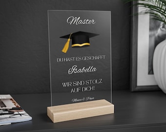 Abschlussgeschenk personalisiert – Für Bachelor, Master, Doktor oder MA Absolventen | Mit Name & Studienfach | Perfekt zur Feier