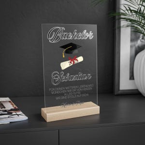 Personalisiertes Acrylbild als perfektes Geschenk zum Abschluss Master, Bachelor, Abitur - Graduation Geschenk, Abschlussfeier Deko