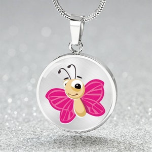 Schmetterling Schmuck Halskette mit Gravur, einzigartiges Geschenk Tochter Kette, Silberkette Schmetterling, Kette Schmetterling Gold