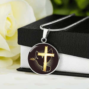 Peace Dove Cross Necklace – Confirmation Gift, Communion Gift, Christian Gifts, Godchild Gift Engravable