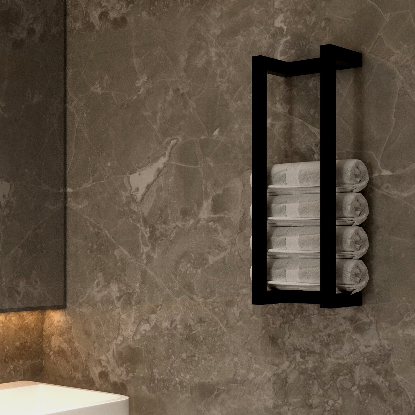 Towel Holder Hand Towel Rack Bathroom Organiser Black | Etsy