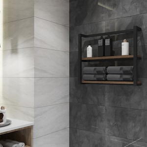 Wall Mounted Towel Rack | Wide Towel Holder | Bath Towel Organiser, DISMOUNTED - VARIOUS Colors and Dims - Shelf Depth 6.3" (16cm)