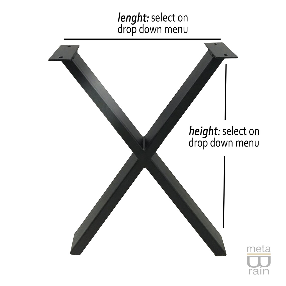 X Table Legs Custom Table Legs Black Table Legs 4 pcs Etsy