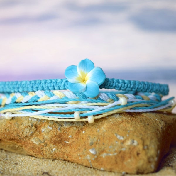 Adjustable Boho Friendship Bracelets Waxed Polyester Waterproof Beach Tropical Hawaii Pura Vida Styled