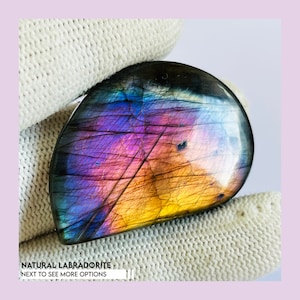 Natural Labradorite Cabochon - Multi-Fire Gemstone Lot, AAA Quality, Mix Size Purple Labradorite Stones for Jewelry Making & Crafts