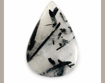 Natural Black Rutile Cabochon Gemstone: Loose Stone for Jewelry