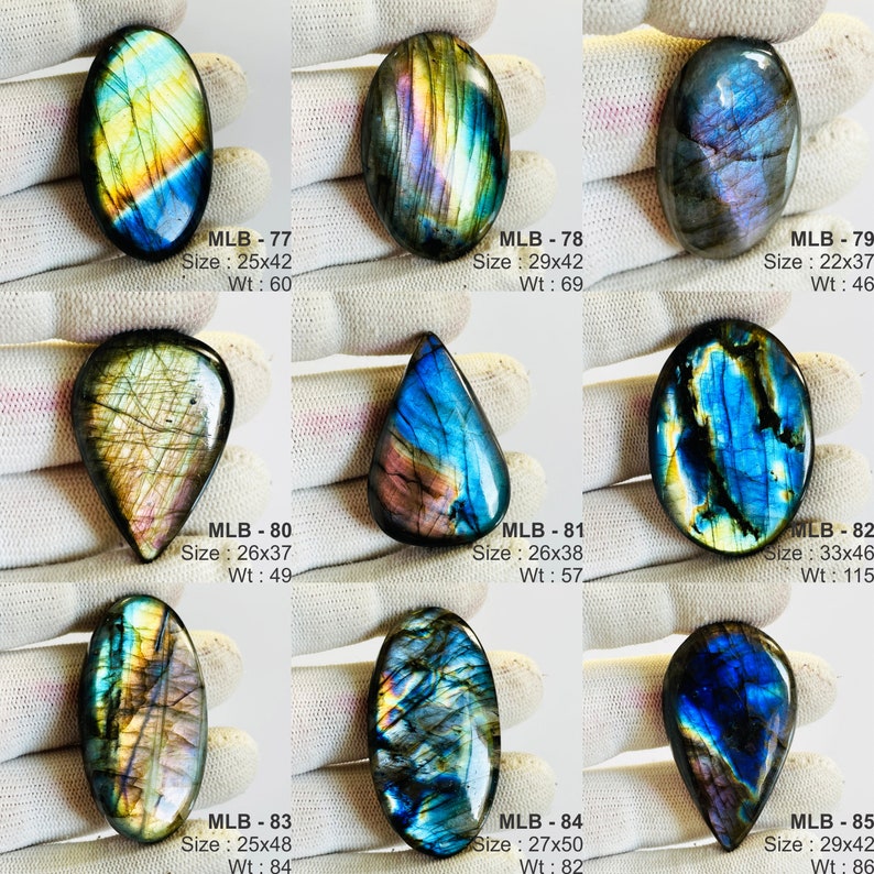 Natural LABRADORITE CABOCHON Multifire wholesale Labradorite Gemstone lot AAA quality Mix Size Labradorite Stone, Blue Labradorite lot image 6