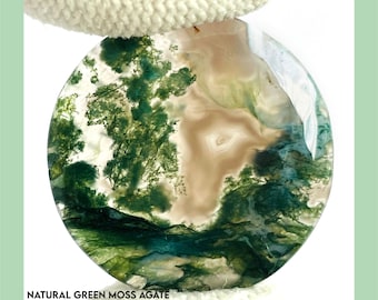 Natural Green Moss Agate Cabochon: Gemstone for Jewelry