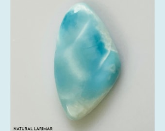 Natural Dominican Larimar Cabochon: Oval Blue Gemstone, Jewelry Pendant Ring