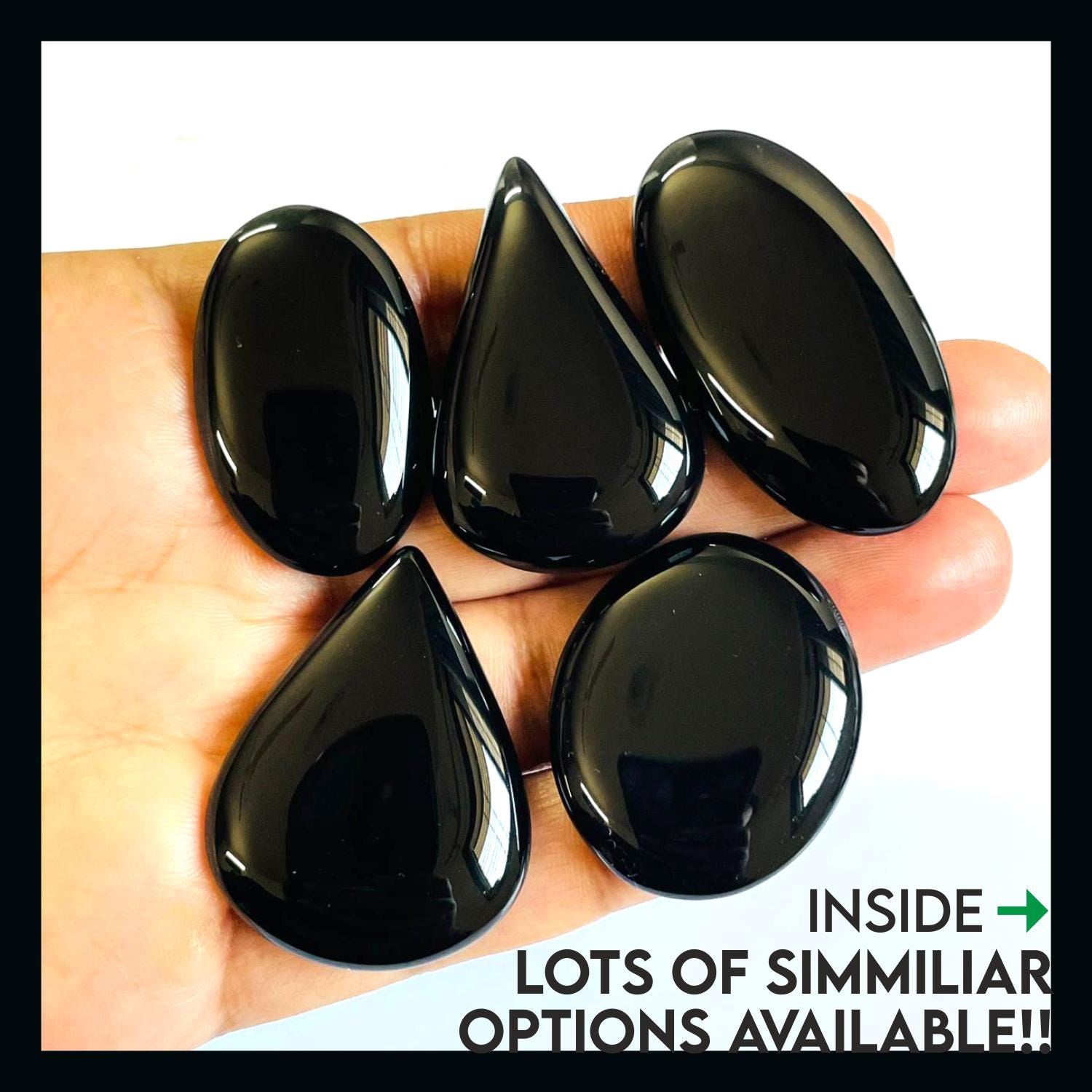 Natural Black Onyx Cabochon: AAA Quality Loose Gemstone - Etsy