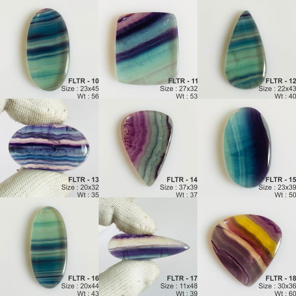 Fluorite Cabochon Wholesale Lot, Mix Shapes and Size and Color Fluorite Cabochon for jewelry making