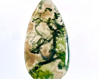 Natural Green Moss Agate Cabochon: Gemstone for Jewelry