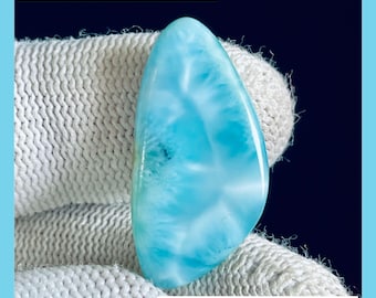 Natural Larimar Cabochon: Loose Gemstone for Jewelry Making