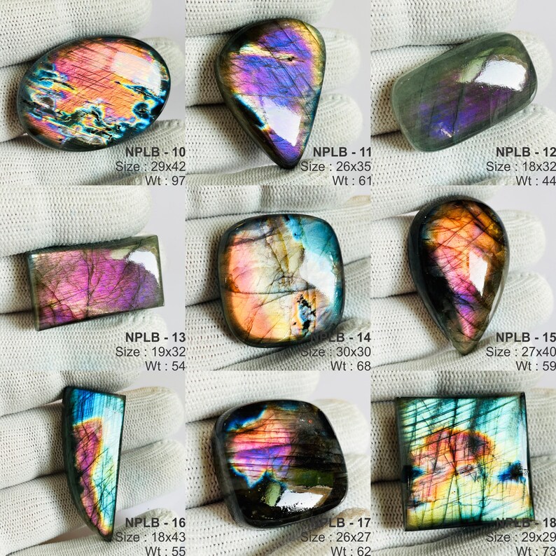 LABRADORITE CABOCHON naturale Multifire lotto di pietre preziose labradorite all'ingrosso Qualità AAA Mix Size Pietra labradorite, lotto labradorite viola immagine 3