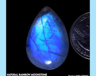 Natural Moonstone Rainbow Moonstone Cabochon Mix Shape & Size Flashy Play Blue Fire Jewelry Gemstone for Necklace, Gift for Her