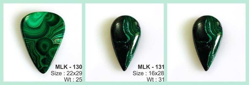 Natural malachite Cabochon, Flat back malachite gemstone, AAA Quality malachite, Hand made hand polished malachite for jewelry image 5