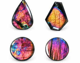 Cabochon di labradorite viola, pietra preziosa per la creazione di oggetti artigianali e per la lavorazione di pietre e fili, gioielli in labradorite
