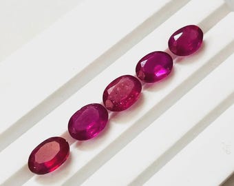 Faceted Pink Ruby Cabochon for Jewelry Making, Loose Rose Cut Gemstone