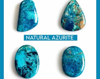 Natürlicher Azurit Edelstein Cabochon: Opak Schmuckstein