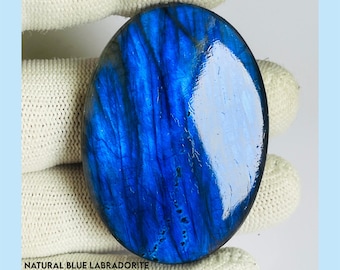 Blue Labradorite Cabochon: Natural Gemstone, Handmade
