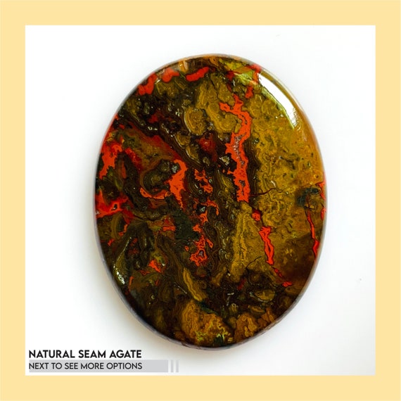 Natural Seam Agate Cabochon: Handmade Gemstone for Jewelry