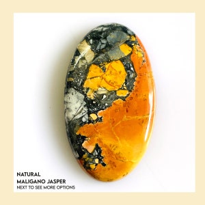 Cabujón de jaspe maligano natural/Piedra preciosa ovalada con parte posterior plana/Piedra única de jaspe maligano para la fabricación de joyas
