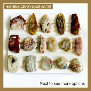 Naturlig Crazy Lace Agat Cabochon: Platt ädelsten för smycken