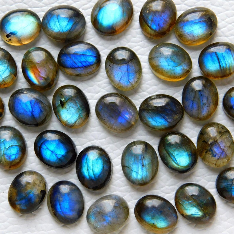 Labradorite forma ovale cabine fuoco blu naturale labradorite cabochon pietra preziosa ovale lotto per realizzare gioielli pietra calibrata tutte le dimensioni disponibili immagine 4