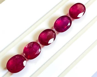 Faceted Pink Ruby Cabochon for Jewelry Making, Loose Rose Cut Gemstone