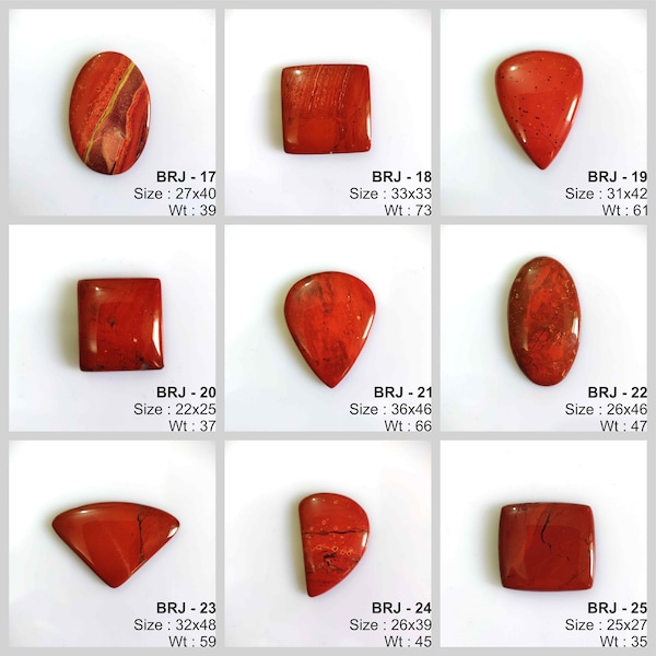 AAA+++Haute qualité ! Pierre précieuse naturelle de JASPER ROUGE, cabochon de jaspe rouge, jaspe rouge en vrac, cabochons lisses fabriqués à la main, pierres précieuses de fabrication de bijoux.