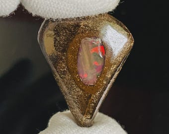 Natural Ethiopian Opal Cabochon, Boulder Opal Gemstone, Loose Stone for Pendant Ring