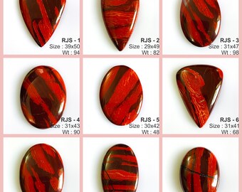 AAA+++High Quality! Natural RED JASPER Gemstone, Red Jasper Cabochon, Loose Red Jasper, Hand Crafted Smooth Cabochons, Jewelry Making Gems.