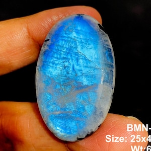 Flashy Rainbow Moonstone Cabochon: Natural Gemstone for Jewelry Making