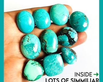 Natural Tibetan Turquoise Cabochon: Handmade Loose Gemstone