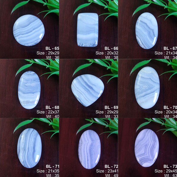 Natural Blue Lace Agate Gemstone Cabochon, Natural Blue Lace Agate Cabochon For Jewelry Making DIY, Healing Crystal Jewelry