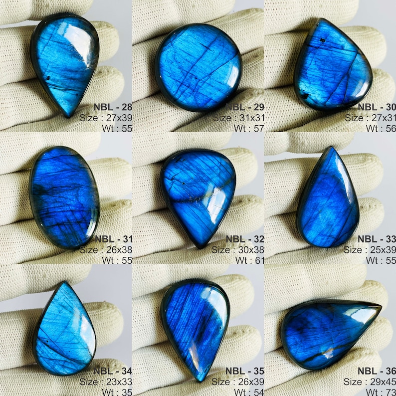 AAA Quality Blue Labradorite Gemstone Wholesale Price Stone Natural Blue Labradorite Cabochons Handmade And hand polished. image 5